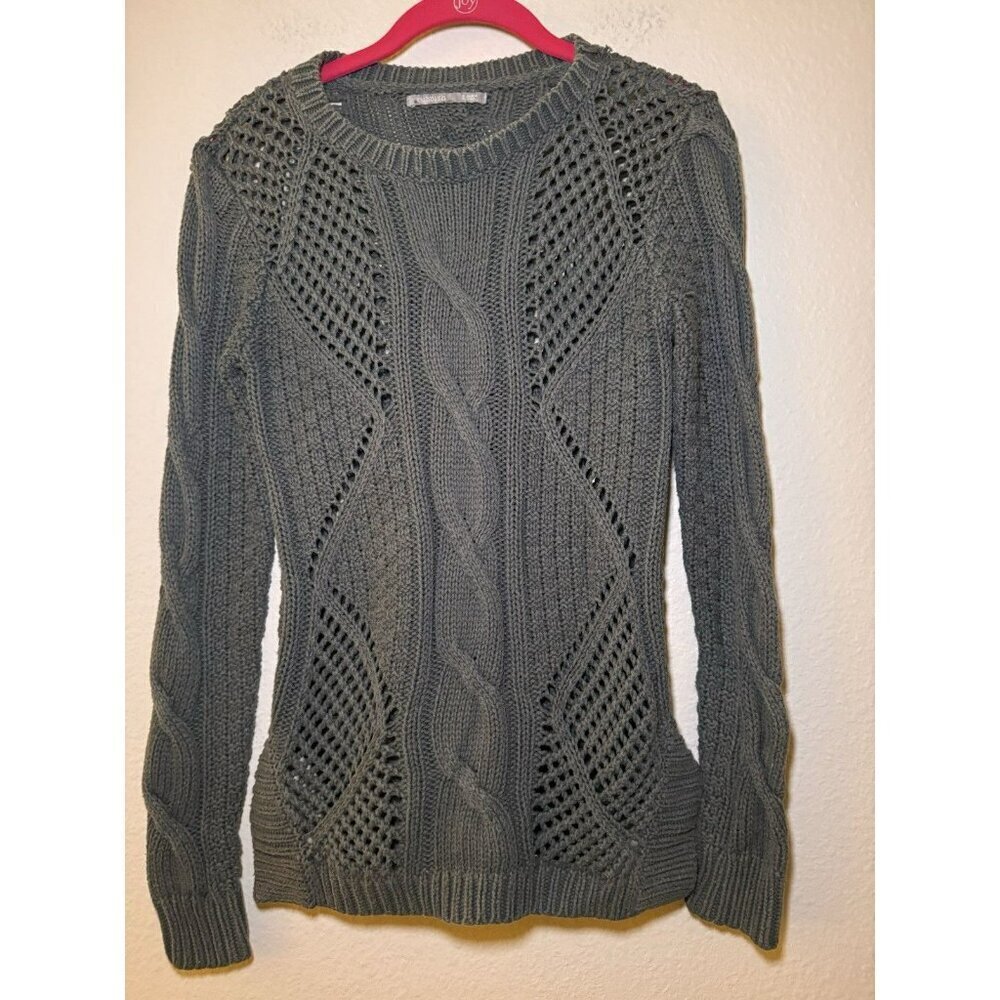 Rubbish Knit Sweater Size Small Green Fall Crewneck Long Sleeves - Picture 2 of 7